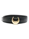Marine Serre Moon Leather Belt In Black
