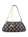 Marine Serre Crescent Moon Canvas Shoulder Bag In Black