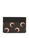 Marine Serre Black Screen Print Leather Card Holder In Brown
