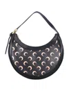 Marine Serre Moon Canvas Eclips Shoulder Bag In Black Tan Moon