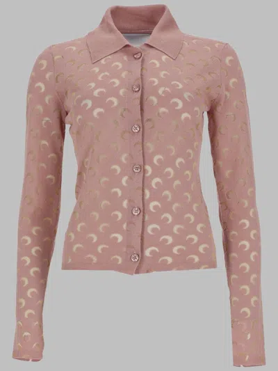 Marine Serre Moon Cardigan In Pink