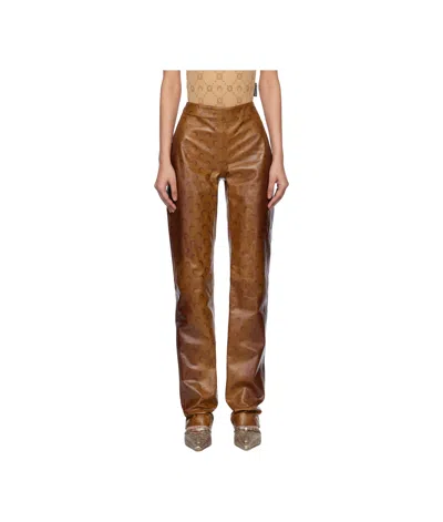 Marine Serre Moon Casual Pants In Brown