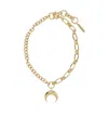 Marine Serre Crescent Moon Charm Necklace Chain In Yellow