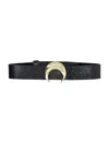 Marine Serre Textured Leather Moon Charm Choker In Black
