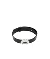 Marine Serre Black Regenerated Tin Moon Choker In Black
