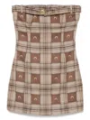 Marine Serre Moon Check-jacquard Mini Dress In Brown