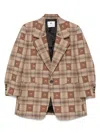 Marine Serre Crescent Moon-jacquard Blazer In Neutrals