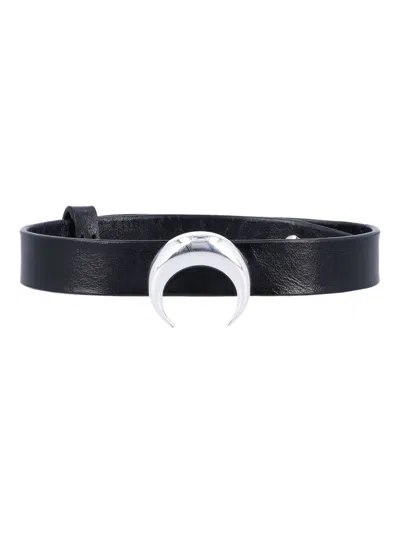 Marine Serre Moon Leather Choker In 黑色