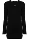 Marine Serre Moon Cotton Mini Dress In Black