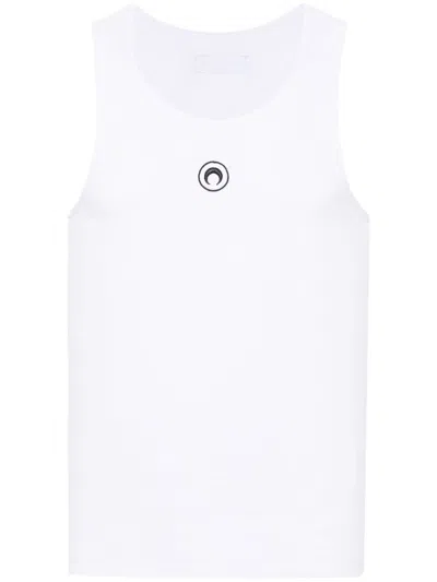 Marine Serre Moon Cotton Tank Top In White