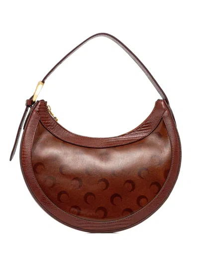 Marine Serre Moon Crescent-shape Shoulder Bag In Brown