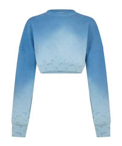 Marine Serre Moon Crew Sweatshirt In Blue