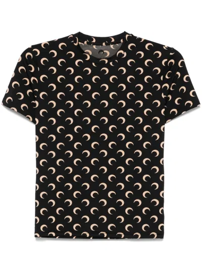 Marine Serre Moon Crewneck Top In Black
