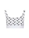 Marine Serre Crescent Moon-print Crop Top In White