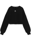 Marine Serre Logo Embroidery Cropped Sweatshirt - Women's - Regenerative Cotton/organic Cotton/recycled Cotton