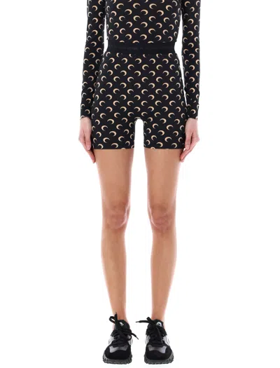 Marine Serre Recycled Moon Shorts In Black
