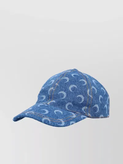 Marine Serre Moon Denim Casquette De Baseball In Gray
