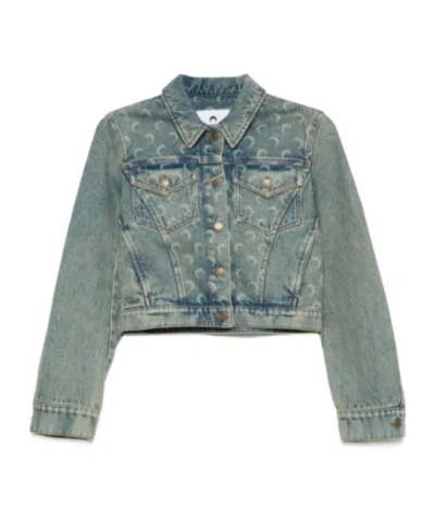 MARINE SERRE MARINE SERRE MOON DENIM CROPPED JACKET