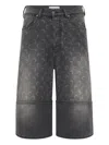 Marine Serre Grey Moon Laser Denim Shorts In Gray