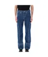 Marine Serre All Over Moon High-rise Straight Jeans In Blue