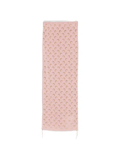 Marine Serre Moon Devore Knit Skirt In Pink