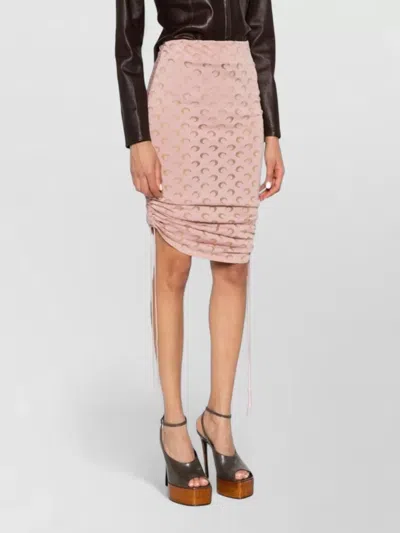 Marine Serre Moon Devore Skirt Ruched High Waist In Purple