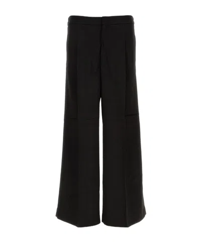 Marine Serre Moon Diamant-jacquard Palazzo Trousers In Black