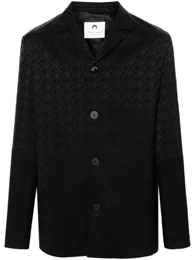 Marine Serre Moon Diamant-jacquard Blazer In Black