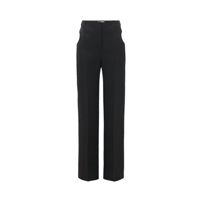 Pre-owned Marine Serre Moon Diamant Jacquard Tailored Pants 'black' | Women's Size 38