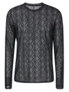 Marine Serre Moonagram Flocked Mesh Top In Black