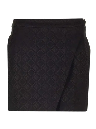 Marine Serre Moon Diamant Mini Skirt In Black