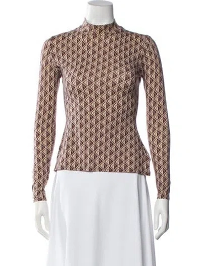 Pre-owned Marine Serre 'moon Diamant' Patterned Top In Brown