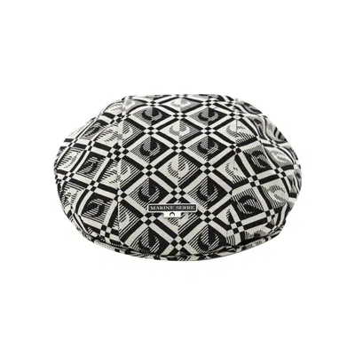Pre-owned Marine Serre Moon Diamant Print Beret 'black' | Women's Size S
