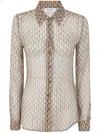 Marine Serre Moon Diamant Silk Crepon Button Up Blouse