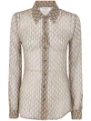 Marine Serre Moon Diamant Silk Crepon Button Up Blouse