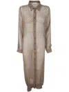 Marine Serre Moon Diamant Silk Crepon Button Up Dress Clothing