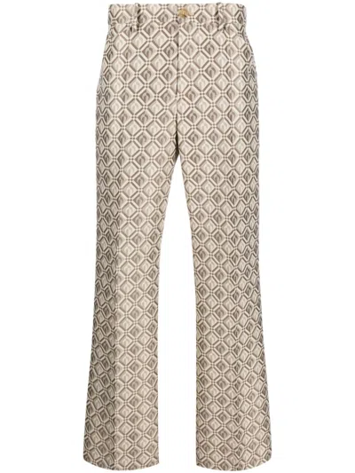 Marine Serre Moon Diamant Straight-leg Trousers In Neutrals