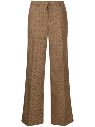 Marine Serre Moon Diamant Tailoring Trousers In Brown