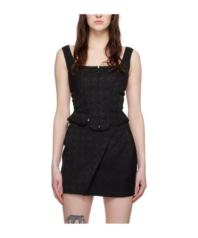 Marine Serre Moon Diamant Vest In Black