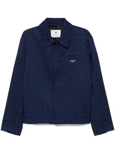 Marine Serre Moon Diamond Jacquard Jacket In Navy