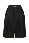 Marine Serre Moon Diamond Jacquard Tailorin Shorts In Black