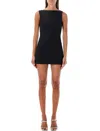 Marine Serre Moon Diamond Jacquard Tailoring Mini Dress In Black