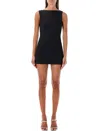 Marine Serre Moon Diamond Jacquard Tailoring Mini Dress In Black