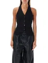 Marine Serre Halterneck Top In Moon Diamant Jacquard