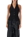 Marine Serre Moon Diamond Jacquard Top In Black