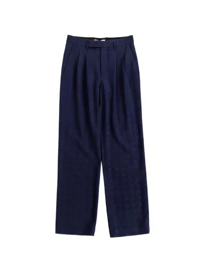 Marine Serre Moon Diamond Jacquard Trousers In Blue