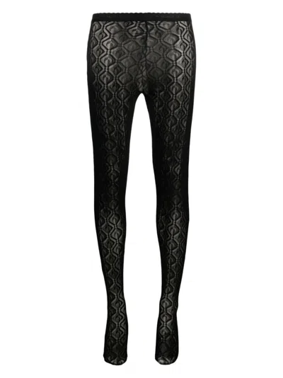 MARINE SERRE MOON DIAMOND MESH JACQUARD TIGHTS