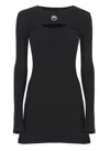 Marine Serre Crescent Moon-embroidered Mini Dress In Black