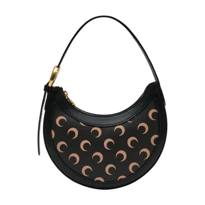 Marine Serre Mini Eclips Moon-print Shoulder Bag In Black