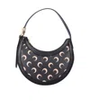 Marine Serre Black Moon Canvas Eclips Mini Shoulder Bag In Black